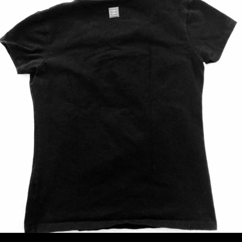 Authentic Chanel Sport Logo Black Short Sleeve Tee Size 38/Fits US SM/MED - Picture 4 of 7